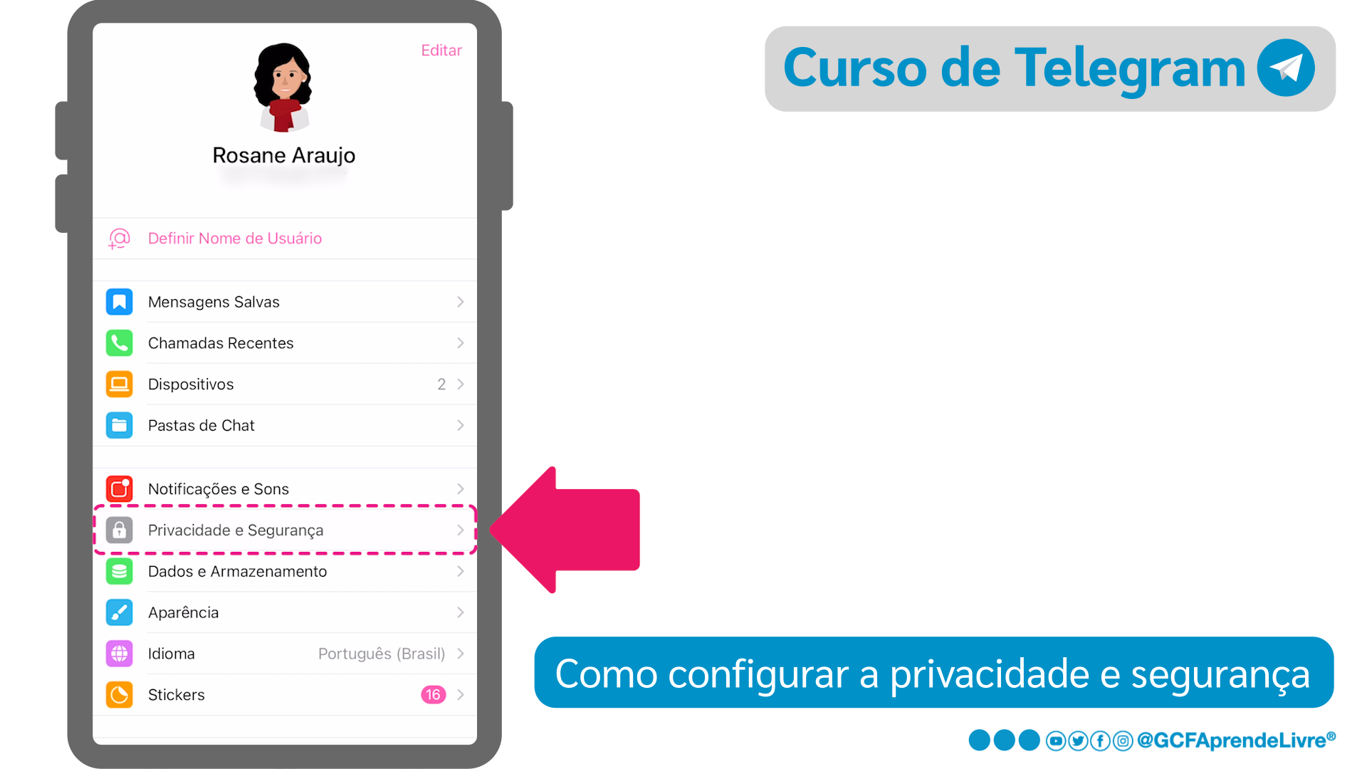 Como configurar a privacidade e seguranca do Telegram no iPhone - passo 2